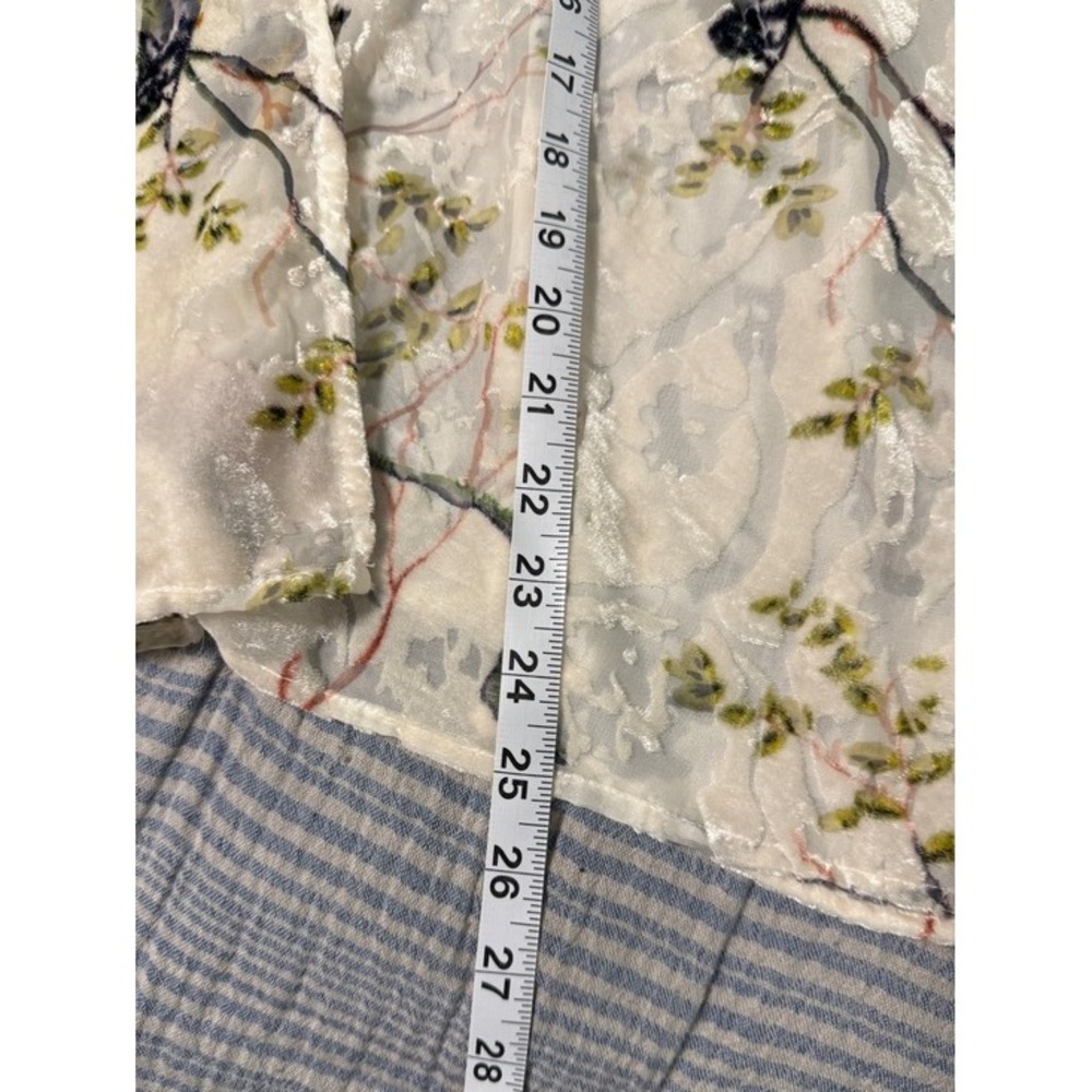 Bird & Branch Sheer Velvet Burnout Kimono Ivory Multi One Size S-XXL - Picture 12 of 14